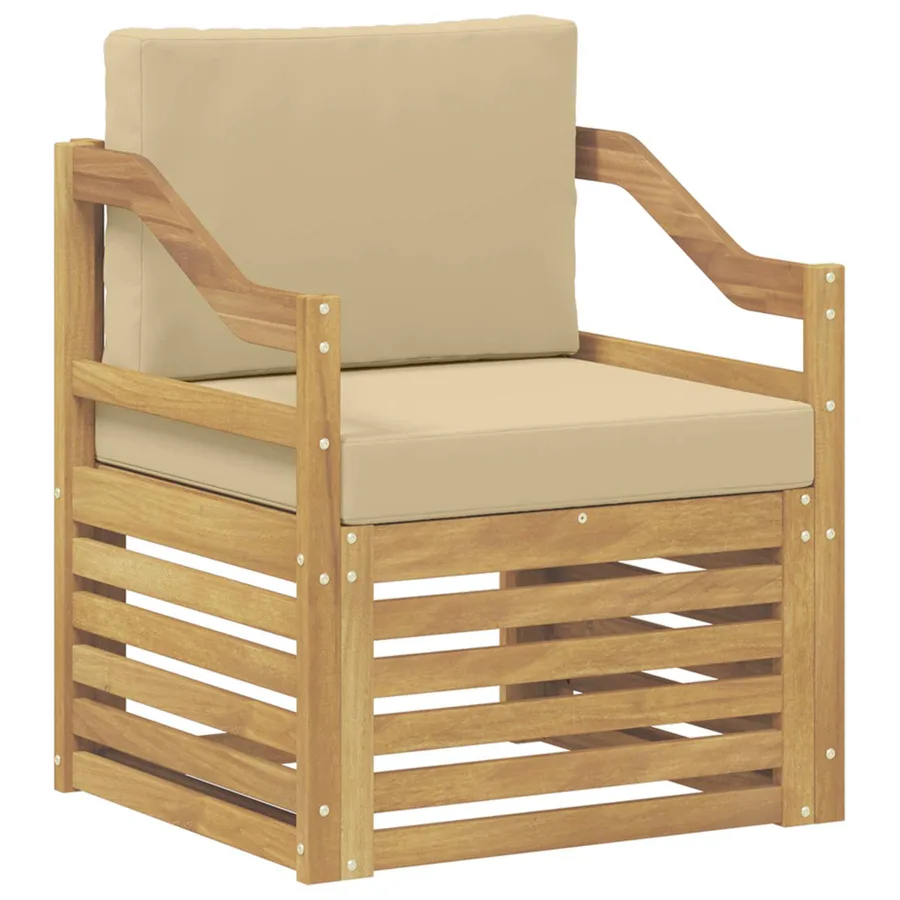 Canapé d’extérieur Polyester Blanc et beige - 2