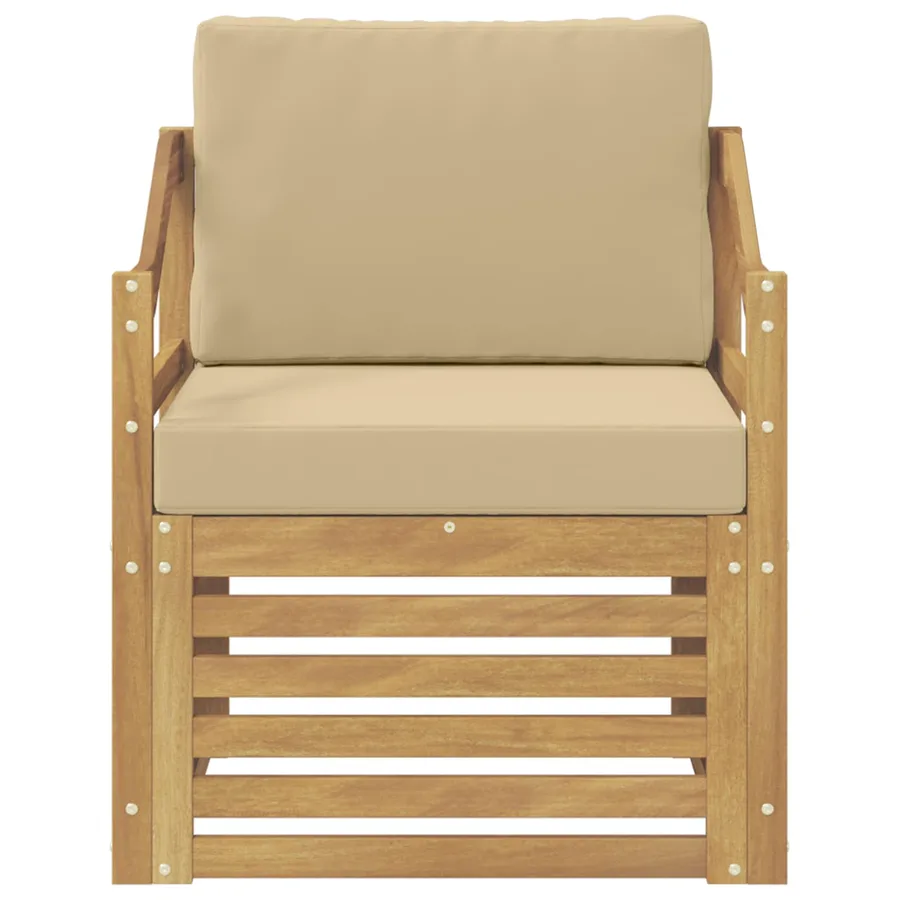 Canapé d’extérieur Polyester Blanc et beige - 3