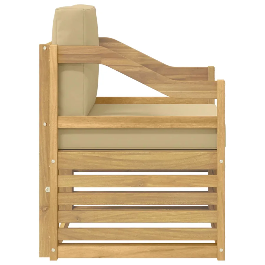 Canapé d’extérieur Polyester Blanc et beige - 4