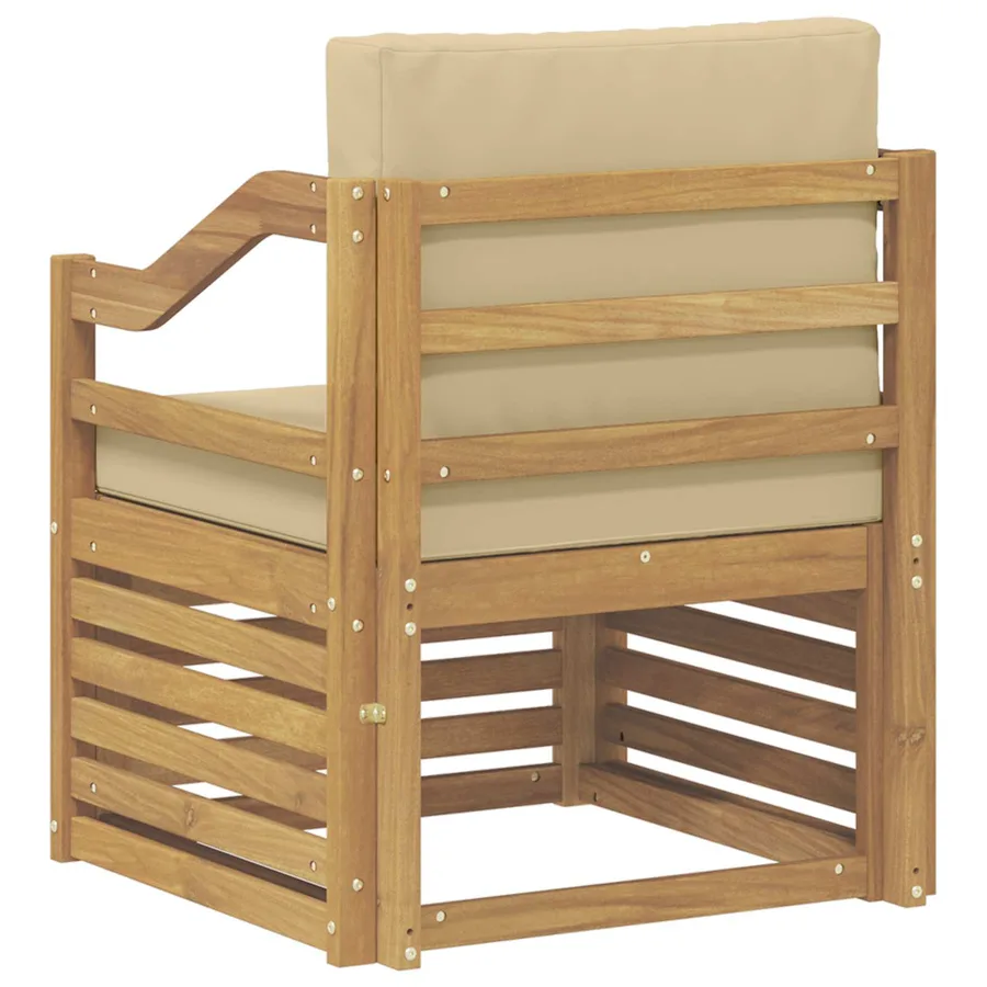 Canapé d’extérieur Polyester Blanc et beige - 5