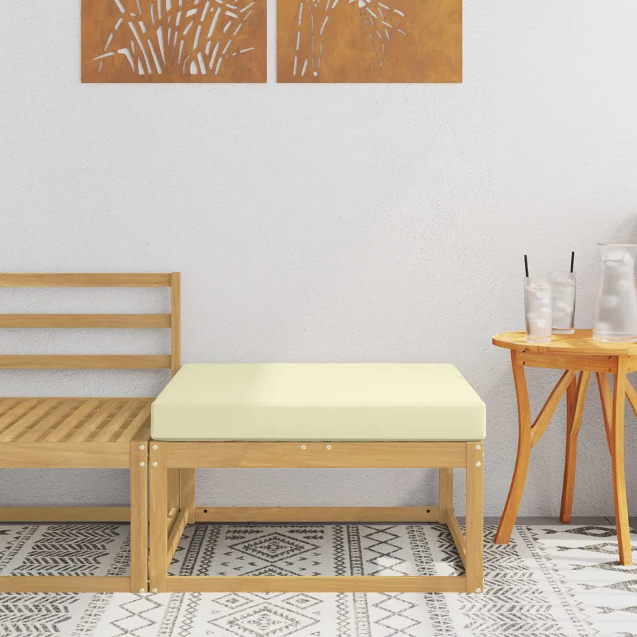 Pouf d'Extérieur Polyester Blanc
