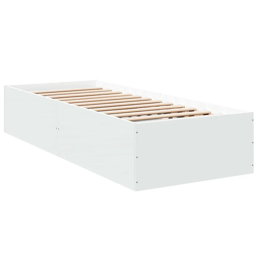 Cadre de lit au sol Blanc 80 x 200 cm Bois d'ingénierie - 3