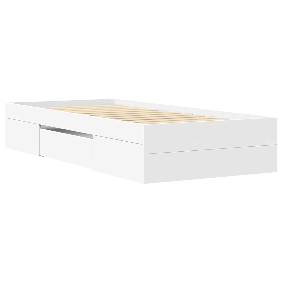 Cadre de lit avec rangement Blanc 80 x 200 cm Bois d'ingénierie - 3