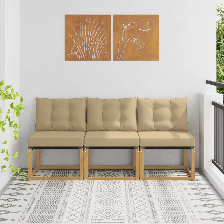 3 Pièce Sofa de milieu extérieur