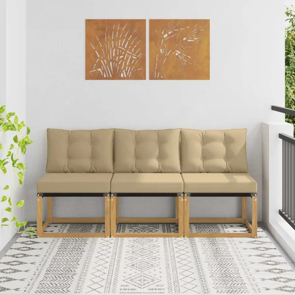 3 Pièce Sofa de milieu extérieur
