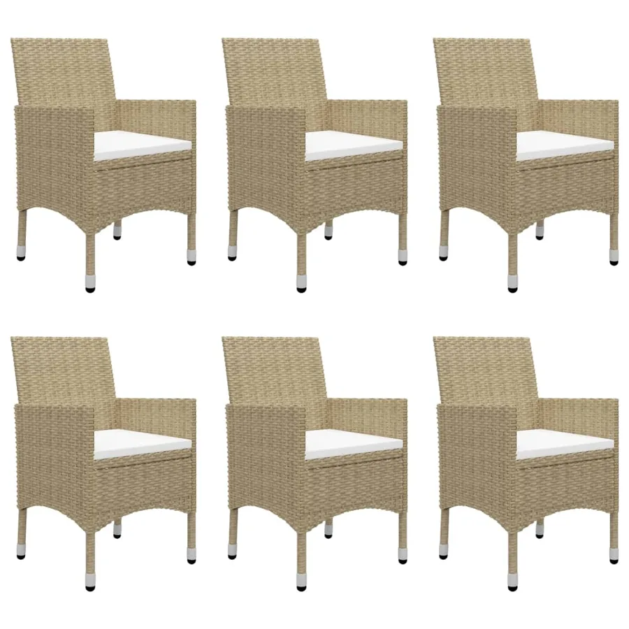 Ensemble à manger de jardin 7 pcs Beige - 5
