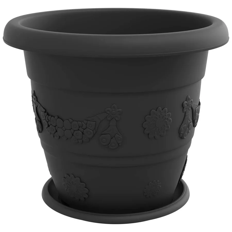 Pots de plantes 6 pcs Noir Ø 39 x 32 cm Plastique - 5