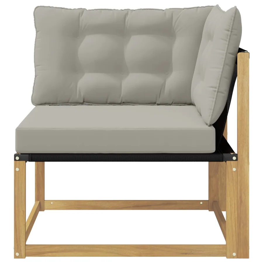Canapé d'angle extérieur Bois d'acacia massif et Textilène - 4