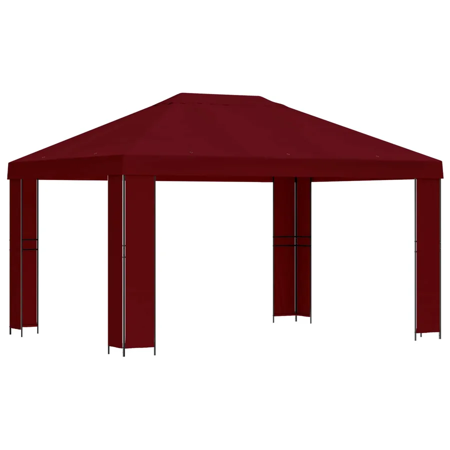 Pavillon 4 × 3 m Bordeaux Polyester et Acier 190 gsm - 2
