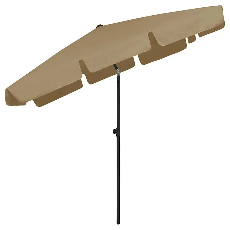 Parasol de plage taupe 200x125 cm - 4