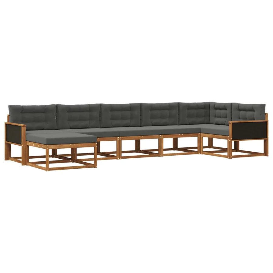 Ensemble de canapés d'extérieur 7 pcs Naturel et Anthracite - 2