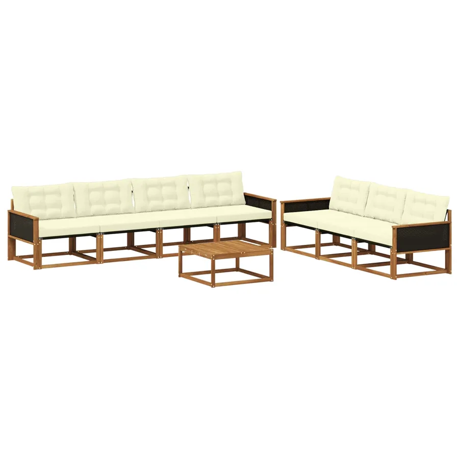 Ensemble de canapés d'extérieur 8 pcs Naturel et Crème - 2