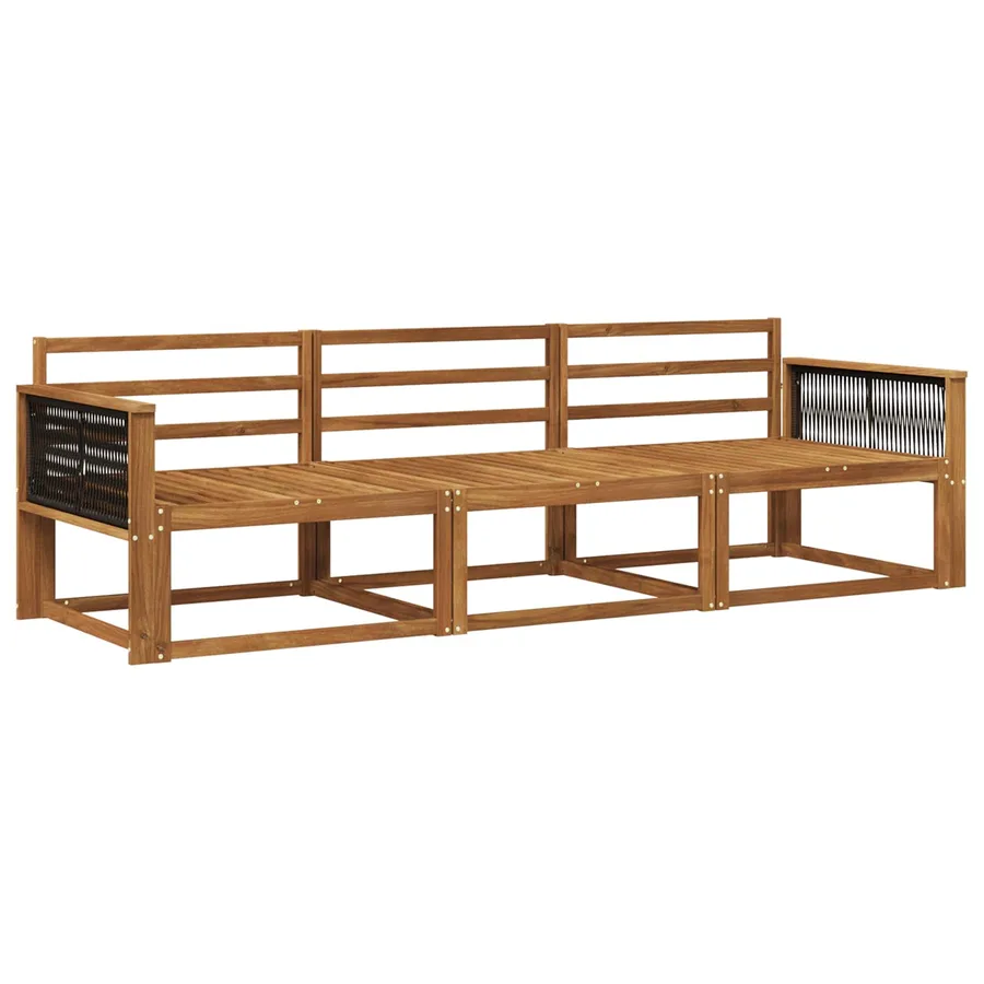 Ensemble de canapés d'extérieur 3 pcs Naturel - 2