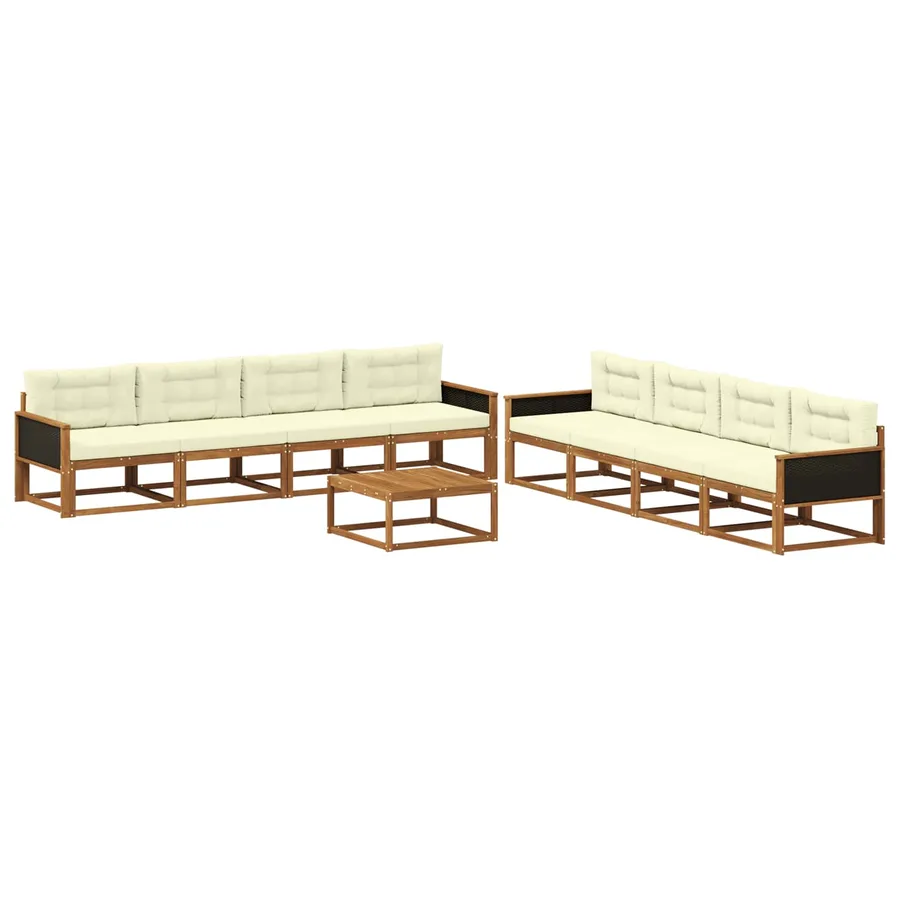 Ensemble de canapés d'extérieur 9 pcs Naturel et Crème - 2