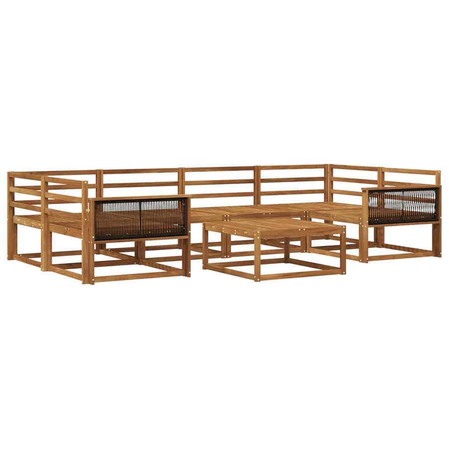 Ensemble de canapés d'extérieur 7 pcs Naturel - 2