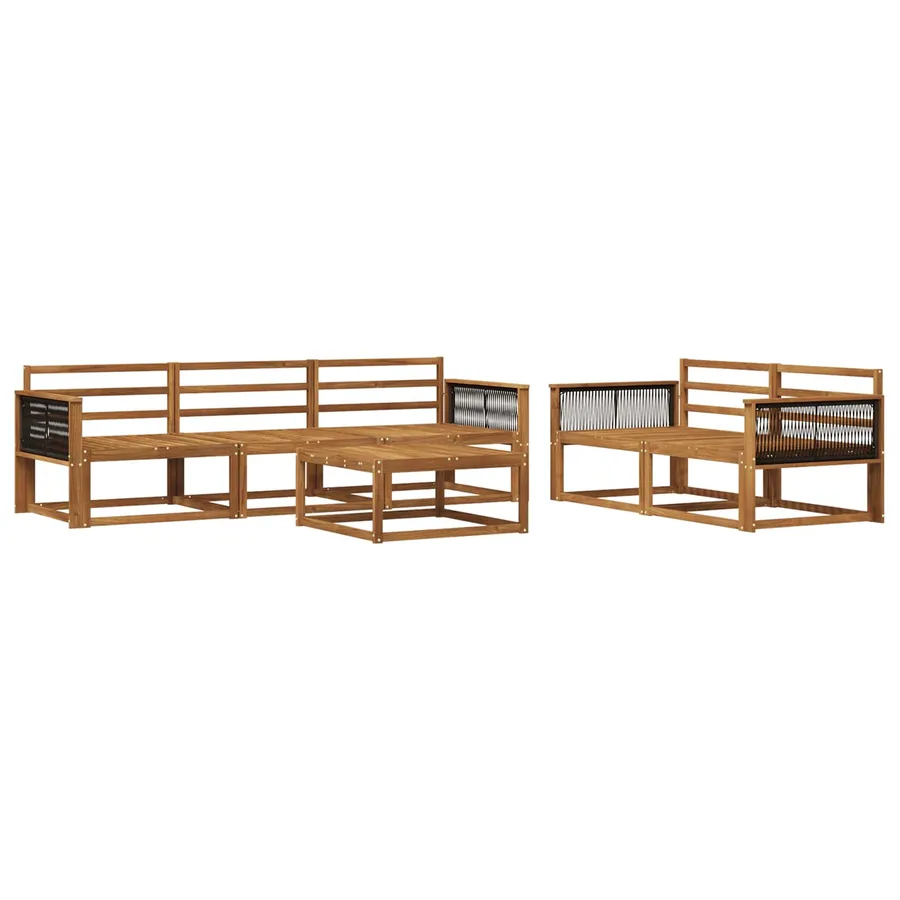 Ensemble de canapés d'extérieur 6 pcs Naturel - 2