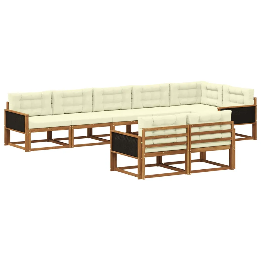 Ensemble de canapés d'extérieur 8 pc Naturel et Crème - 2