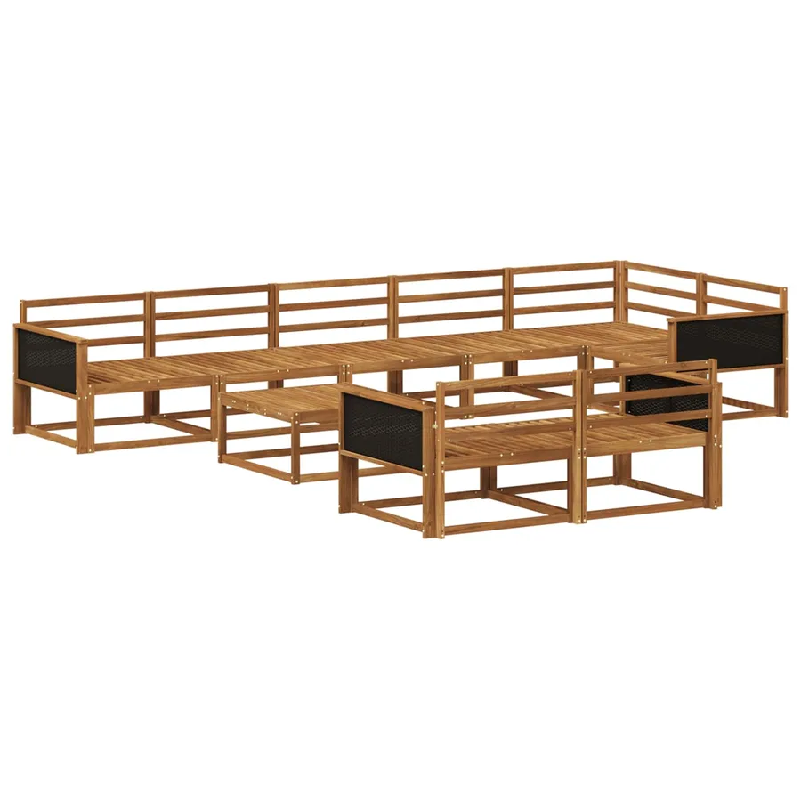 Ensemble de canapés d'extérieur 9 pcs Naturel - 2