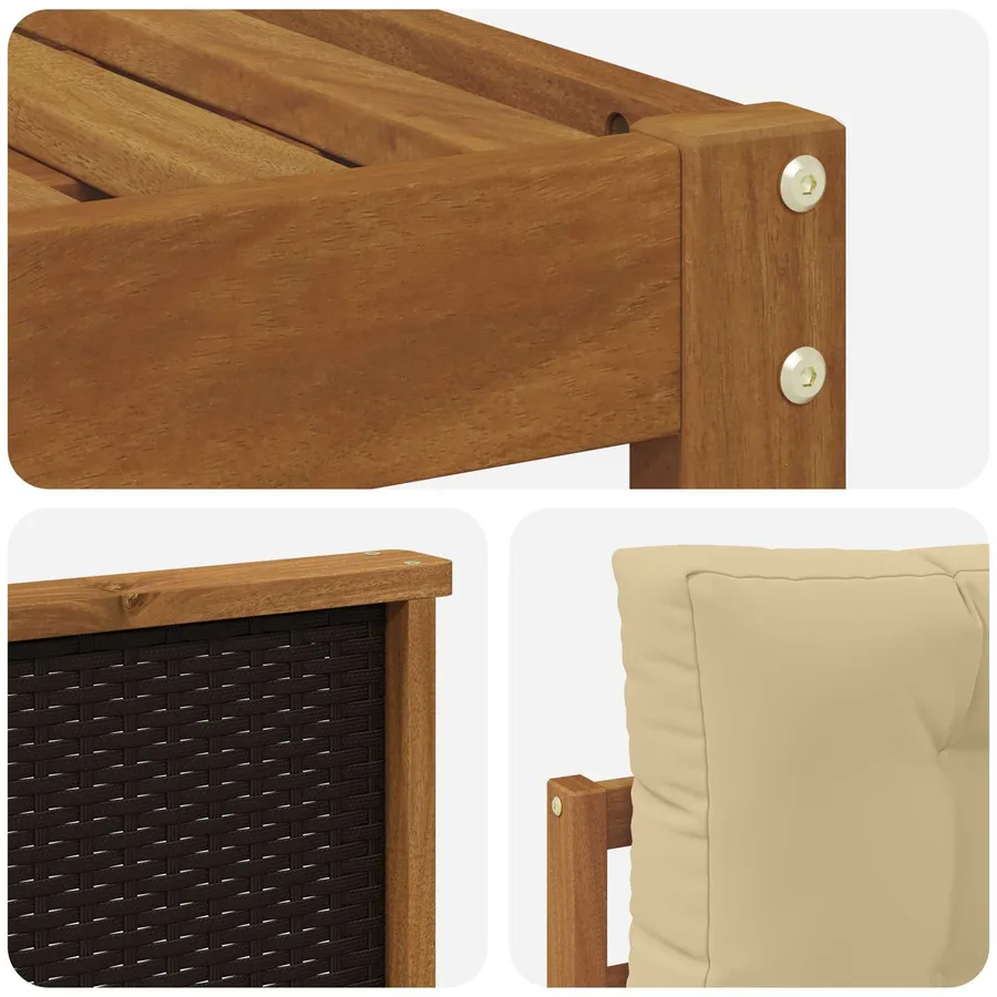 Ensemble de canapés d'extérieur 8 pcs Naturel et Beige - 7