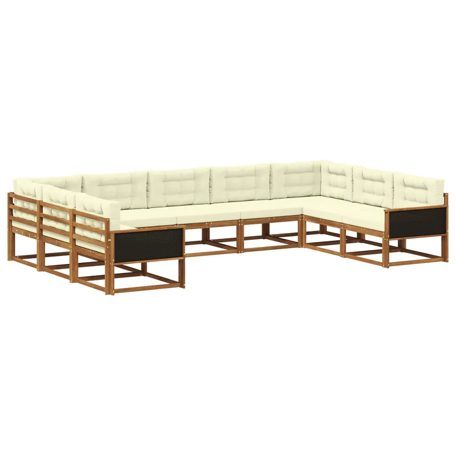 Ensemble de canapés d'extérieur 9 pcs Naturel et Crème - 2