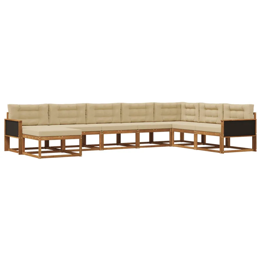 Ensemble de canapés d'extérieur 8 pcs Naturel et Beige - 2