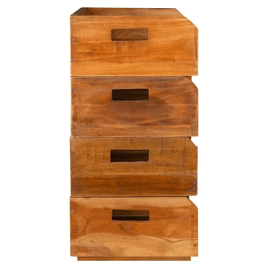 Casiers à bouteilles 4pcs de 16 bouteilles bois d'acajou massif - 6