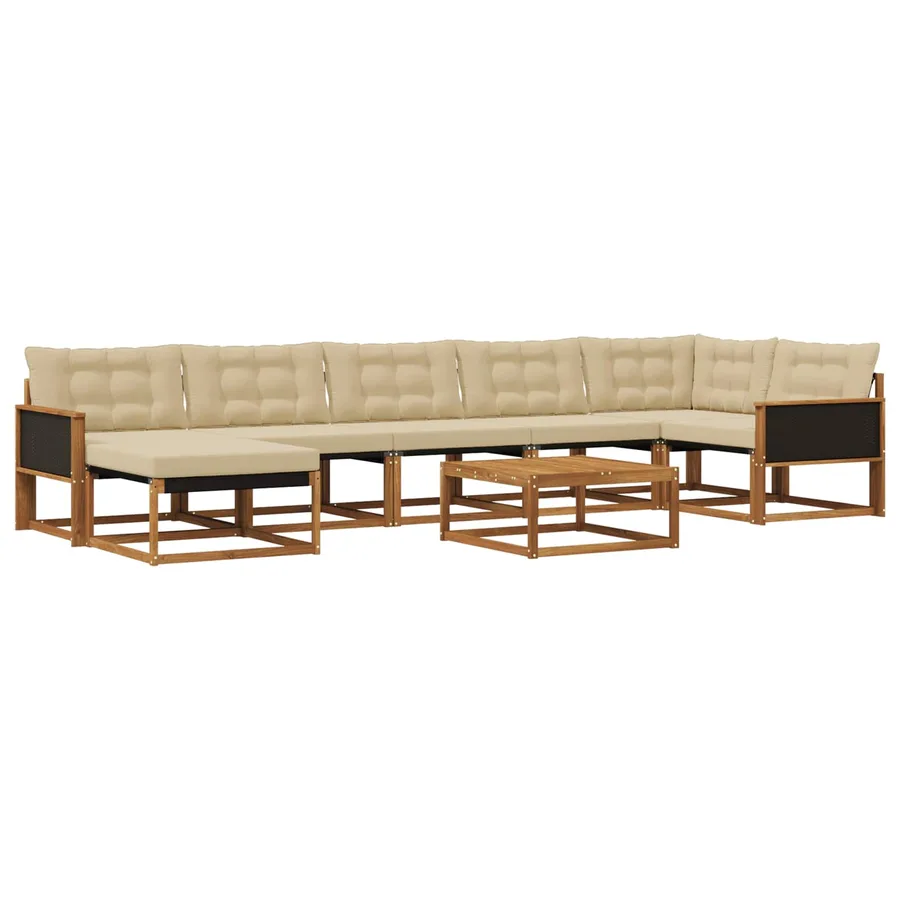 Ensemble de canapés d'extérieur 8 pcs Naturel et Beige - 2