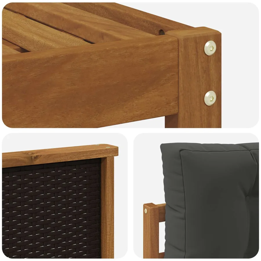 Ensemble de canapés d'extérieur 7 pcs Naturel et Anthracite - 6