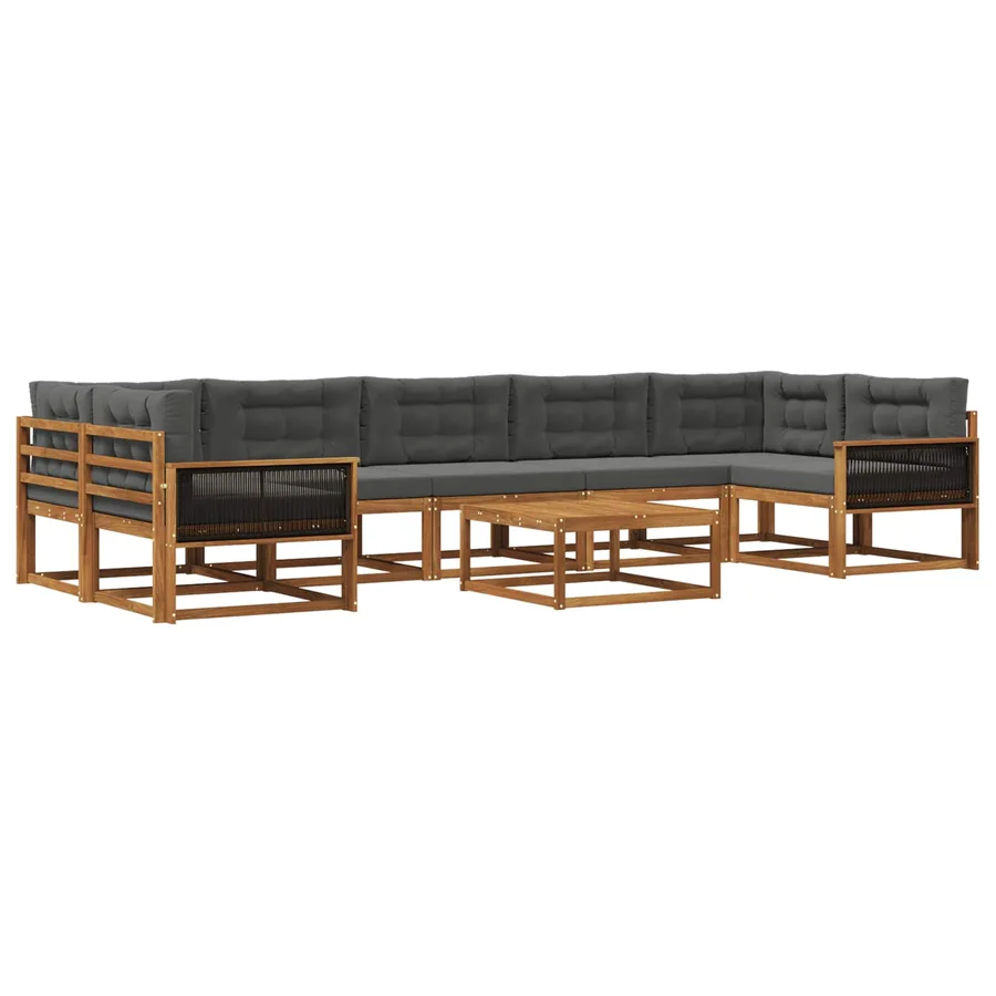 Ensemble de canapés d'extérieur 8 pcs Naturel et Anthracite - 2