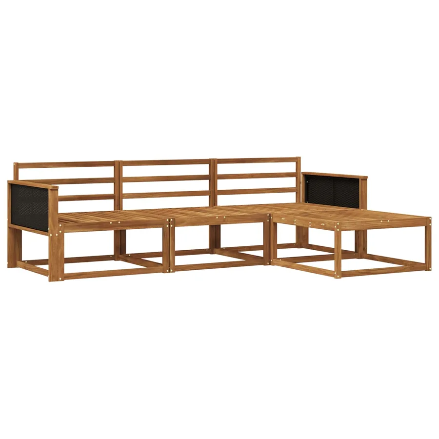 Ensemble de canapés d'extérieur 4 pcs Naturel - 2