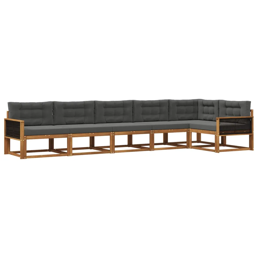 Ensemble de canapés d'extérieur 6 pcs Naturel et Anthracite - 2