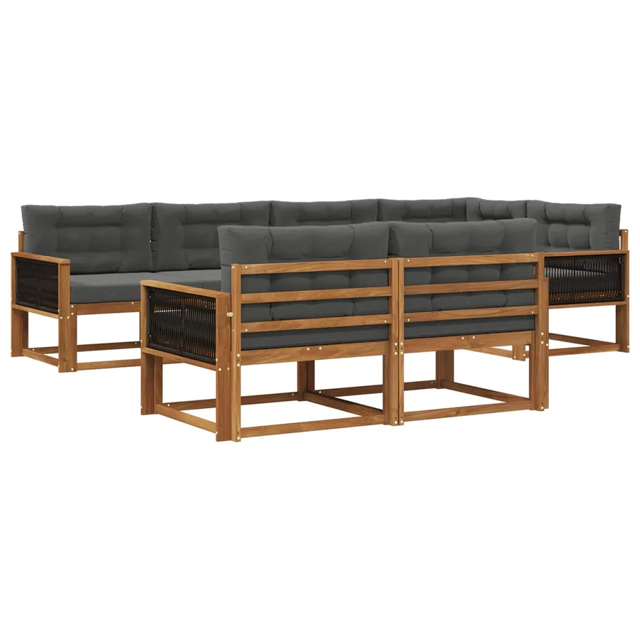 Ensemble de canapés d'extérieur 7 pcs Naturel et Anthracite - 2