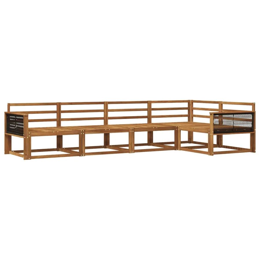 Ensemble de canapés d'extérieur 5 pcs Naturel - 2