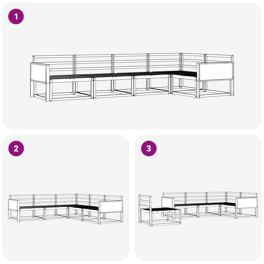 Ensemble de canapés d'extérieur 5 pcs Naturel - 6