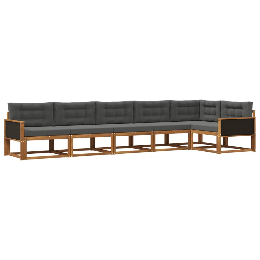 Ensemble de canapés d'extérieur 6 pcs Naturel et Anthracite - 2