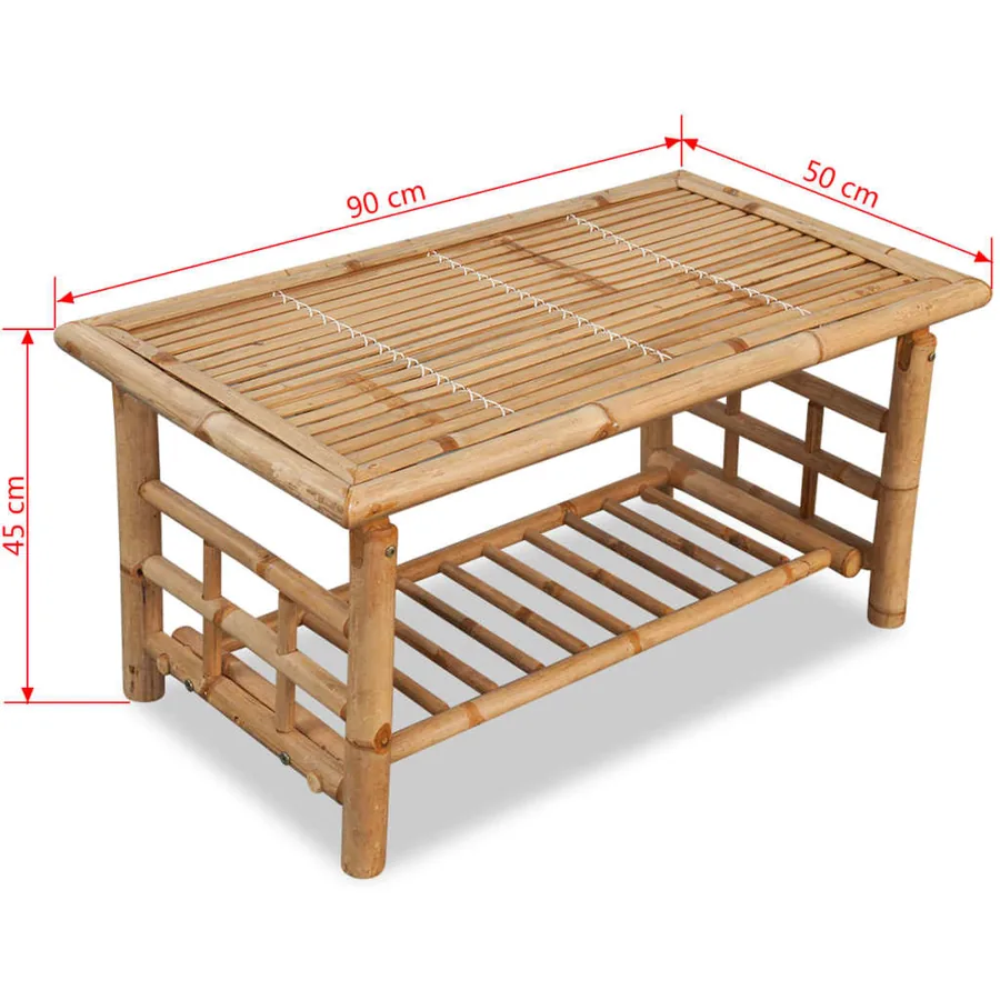 Salon de jardin 4 pcs avec coussins Bambou - 13