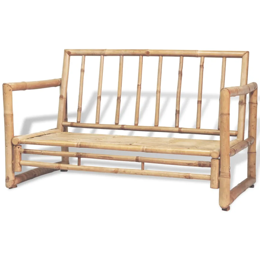 Salon de jardin 4 pcs avec coussins Bambou - 4