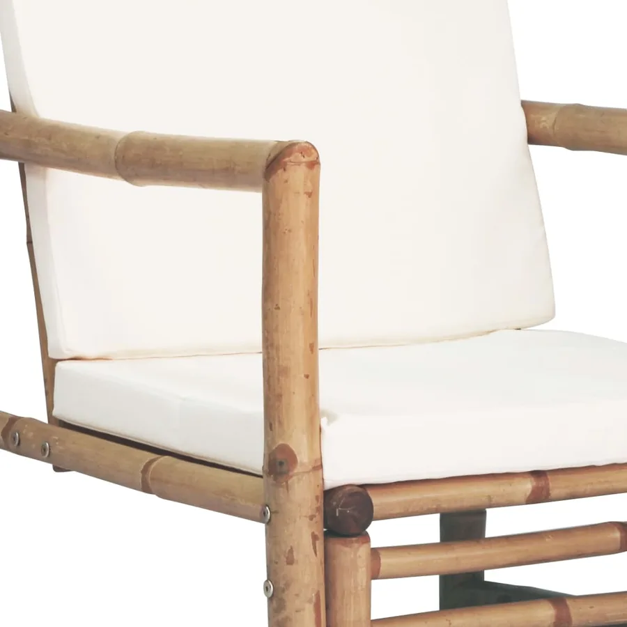 Salon de jardin 4 pcs avec coussins Bambou - 8