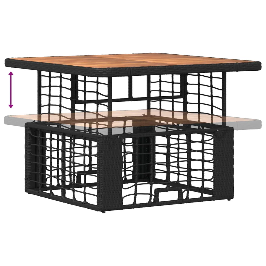 Ensemble de salle à manger pour jardin 3 pcs Noir et gris - 9