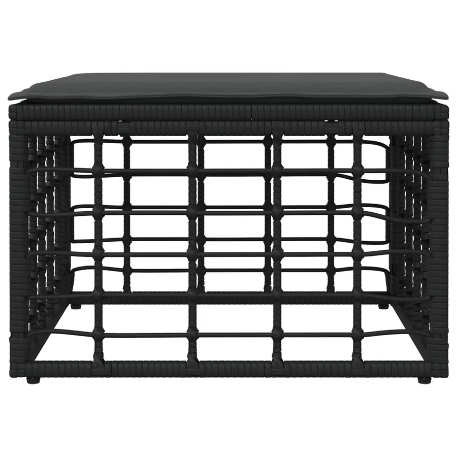 Pouf de Jardin Noir polyrotin - 4