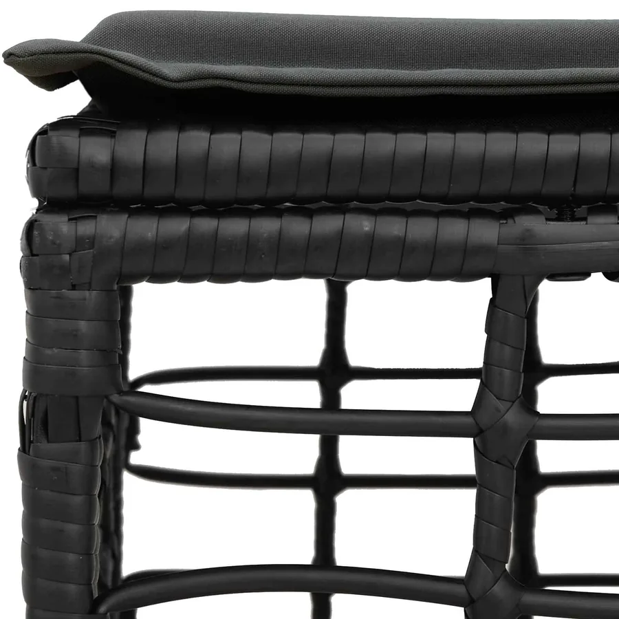 Pouf de Jardin Noir polyrotin - 5