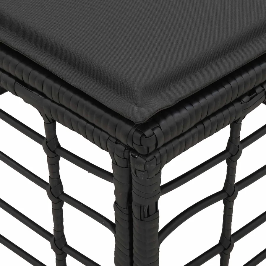 Pouf de Jardin Noir polyrotin - 6