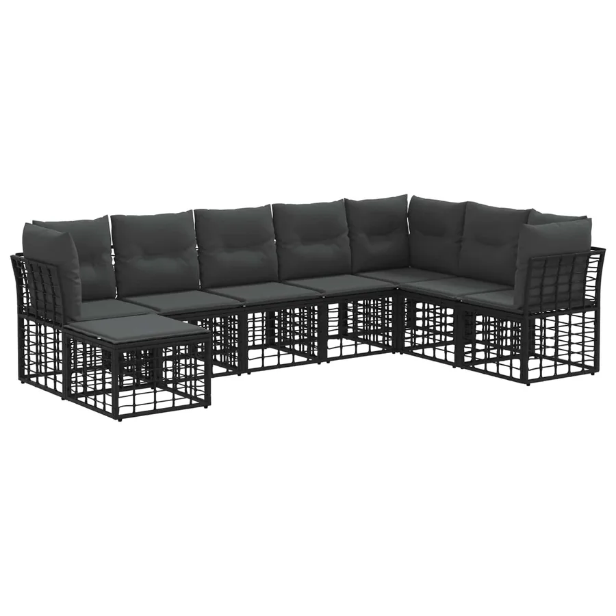 Ensemble de canapés d'extérieur Noir Polyester - 2