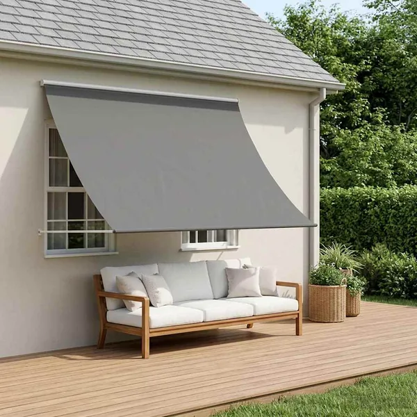 Auvent Gris clair 350 x 150 cm