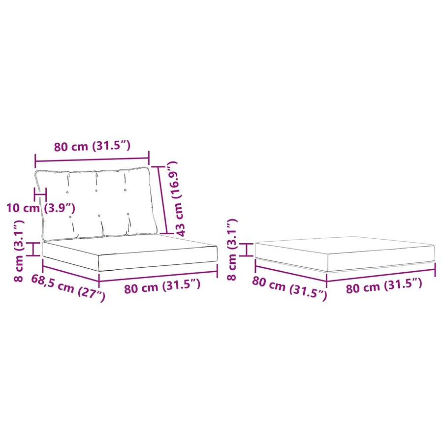 Ensemble de canapés d'extérieur 4 pcs Naturel et noir - 8