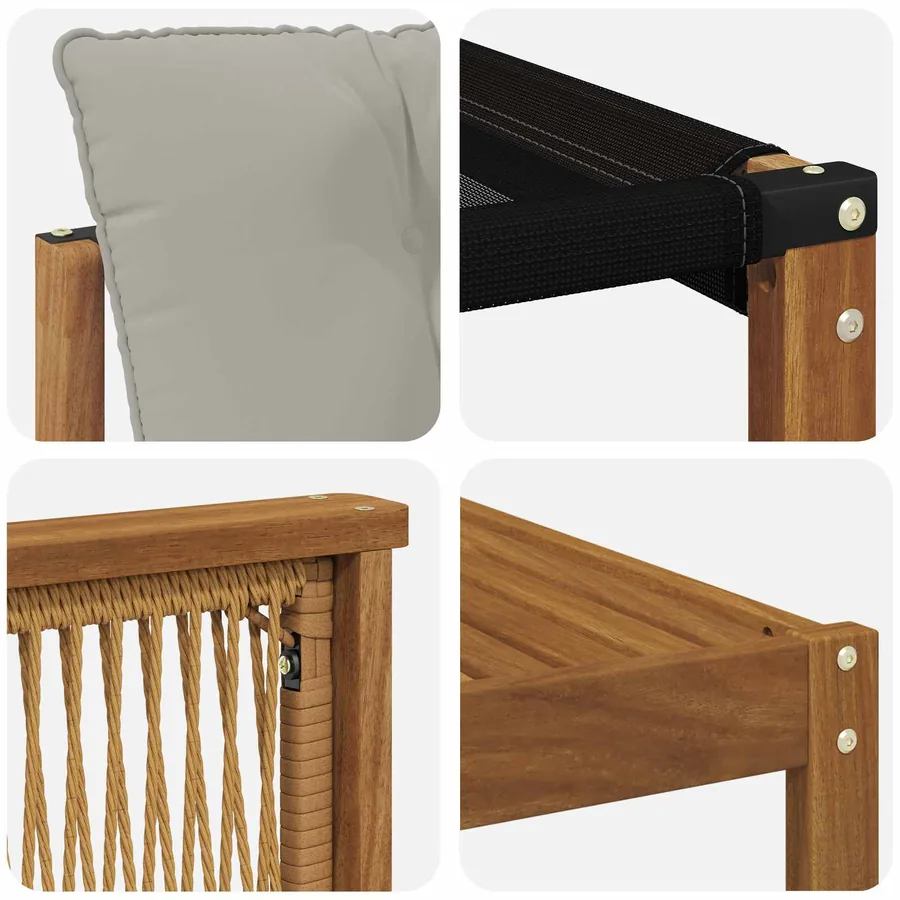 Ensemble de canapés d'extérieur 8 pcs Naturel et gris clair - 6