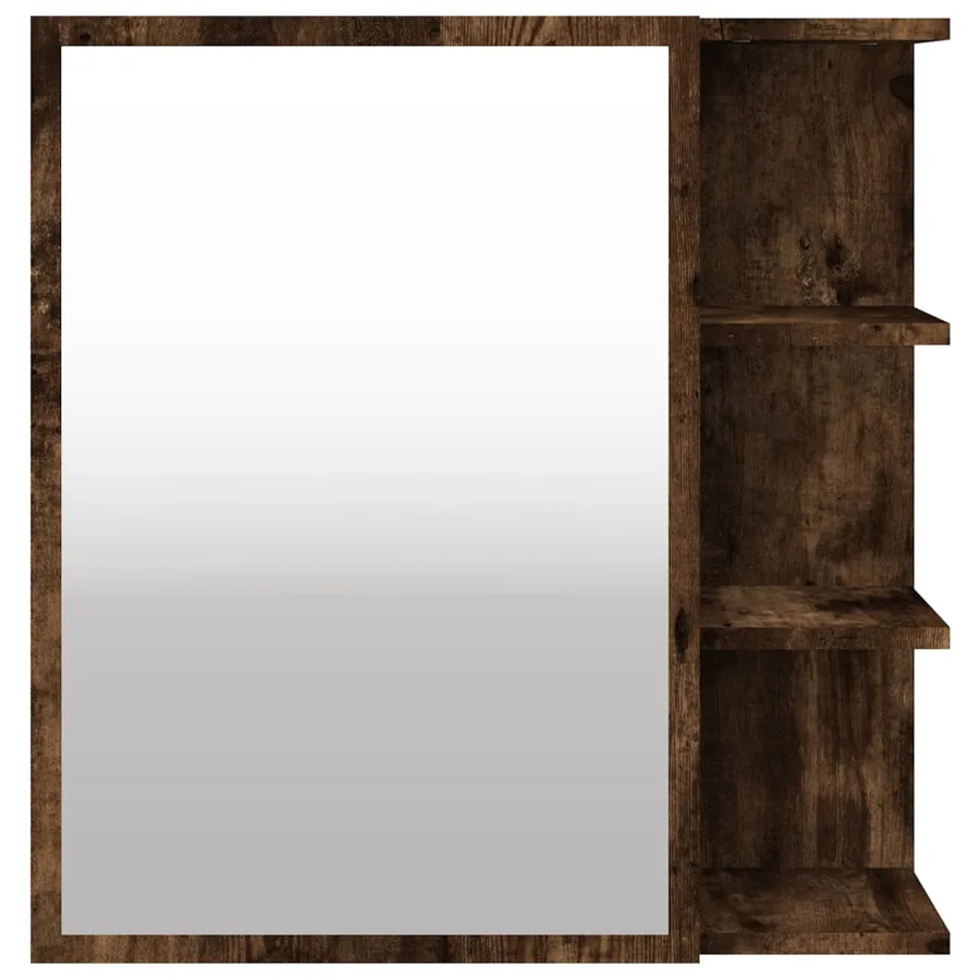 Armoire à miroir de salle de bain Chêne fumé 62,5x20,5x64 cm - 6