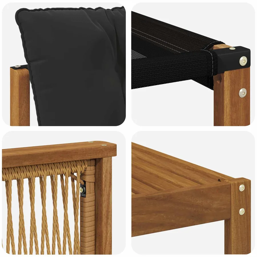 Ensemble de canapés d'extérieur 7 pcs Naturel et noir - 8