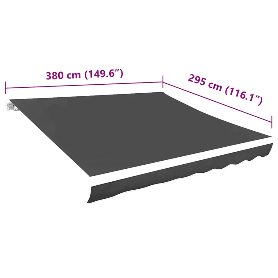 Tissu de remplacement pour auvent gris 4x3 m polyester - 5