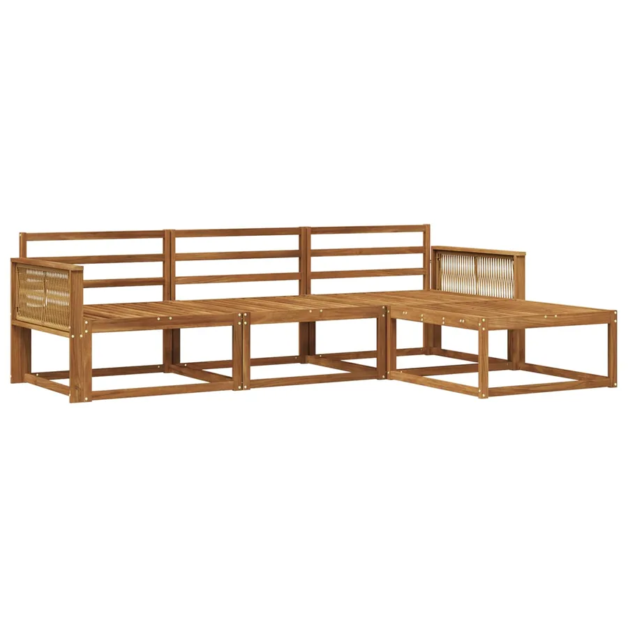 Ensemble de canapés d'extérieur 4 pcs Naturel - 2